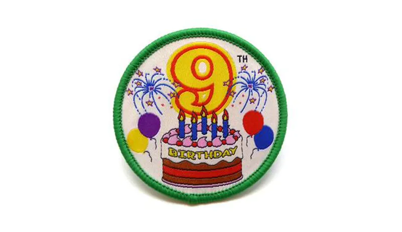 9th Birthday Cake Badge